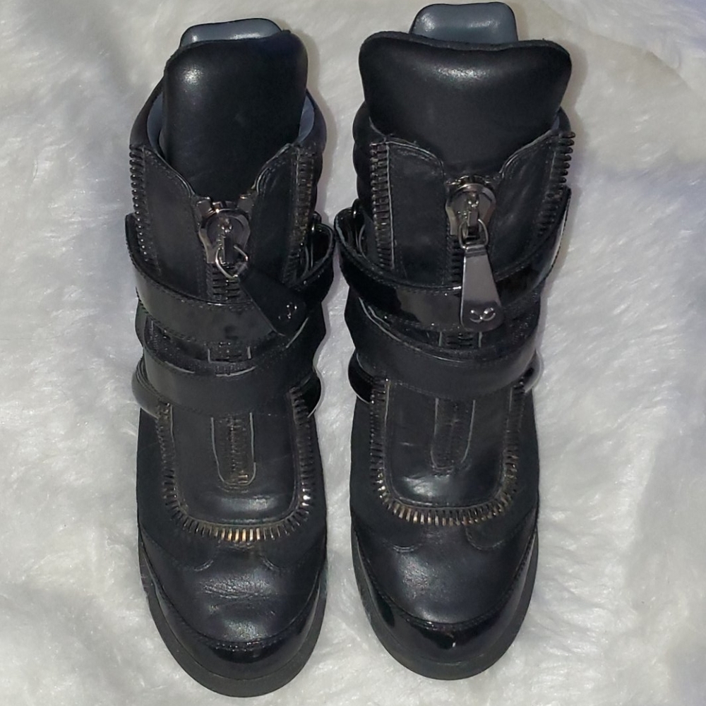 Monika Chaing Size 11 Black Wedge Sneakers